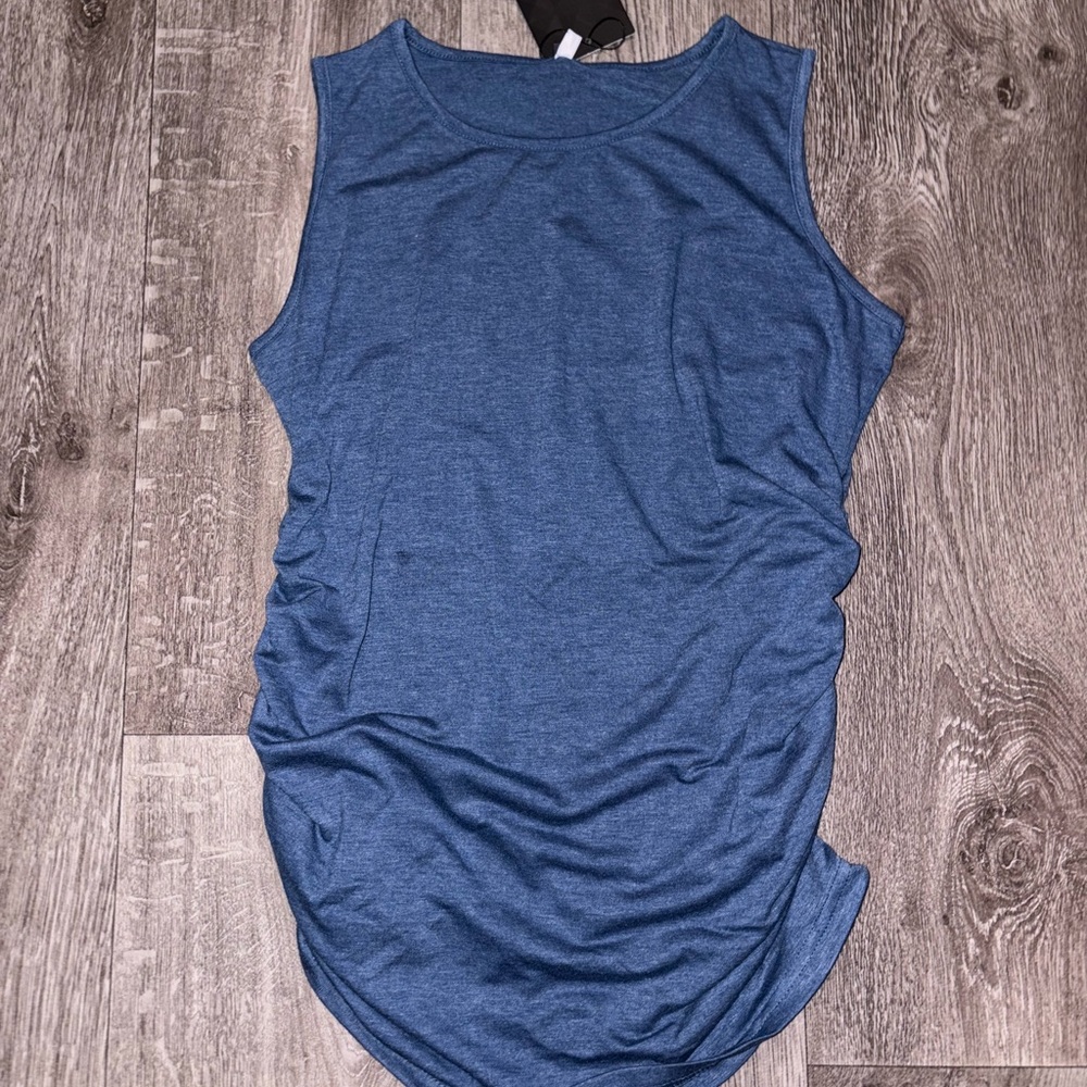 Women's Blue Sleeveless Maternity Top